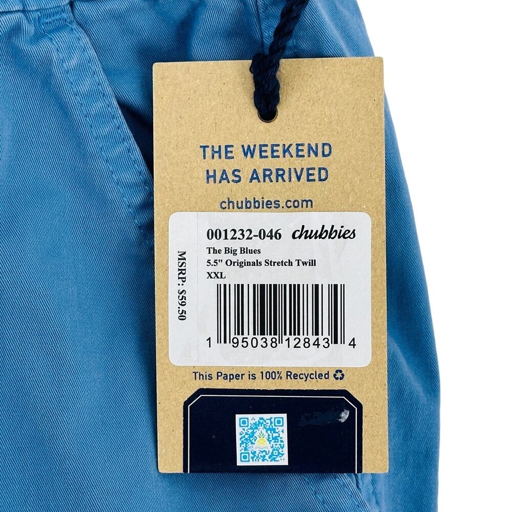 Chubbies Original Stretch Twill Shorts Mens Sz XXL The Big Blues 5.5" Inseam - Picture 7 of 8